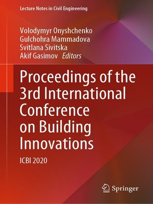 cover image of Proceedings of the 3rd International Conference on Building Innovations